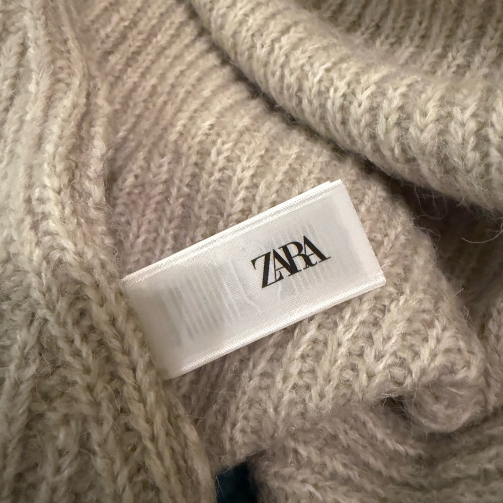 Zara Light Gray Ribbed Turtleneck Sweater - Picture 6 of 8